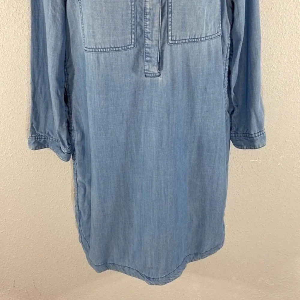 J. Crew Drapey Chambray Pop Over Shirt Dress G64